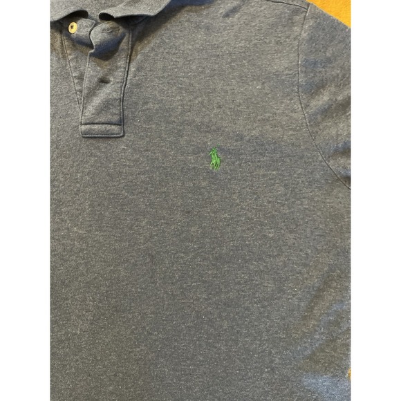 Polo Ralph Lauren Men's Size L Dark Heather Blue Short Sleeve Polo Shirt - Picture 7 of 9